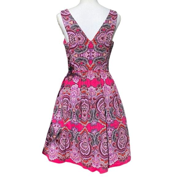 Pleated Multicolor Dress Sleeveless Summer Maggy London 6 Bright Floral Brunch - Picture 3 of 12
